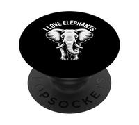Gráfico I Love Elephants Elephant Lover PopSockets PopGrip Adhesivo