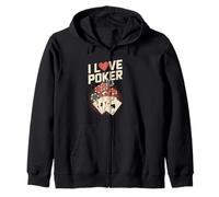 Gráfico I Love Poker Cards And Chips Sudadera con Capucha