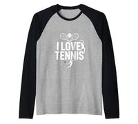 Gráfico I Love Tennis Enthusiast Camiseta Manga Raglan