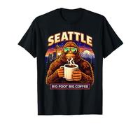 Gráfico ilustrado de Seattle Bigfoot Big Coffee Camiseta
