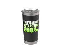 Gráfico I'm Pregnant Not A Petting Zoo Vaso térmico de acero inoxidable de doble pared