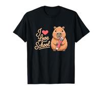 Gráfico Infantil con Texto «I Love School Cute Capybara» Camiseta