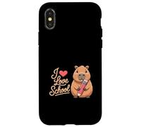 Gráfico Infantil con Texto «I Love School Cute Capybara» Carcasa para iPhone X/XS