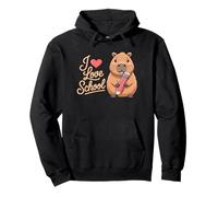 Gráfico Infantil con Texto «I Love School Cute Capybara» Sudadera con Capucha