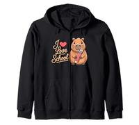 Gráfico Infantil con Texto «I Love School Cute Capybara» Sudadera con Capucha