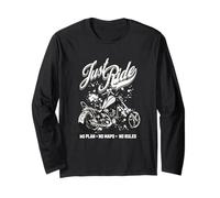 Gráfico Just Ride Motorcycle, Diseño Cruiser, Vicla Chopper Manga Larga