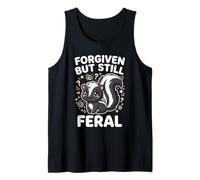 Gráfico Kawaii de Forgiven But Still Feral Sweet Skunk Camiseta sin Mangas