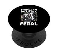 Gráfico Kawaii de Forgiven But Still Feral Sweet Skunk PopSockets PopGrip Adhesivo