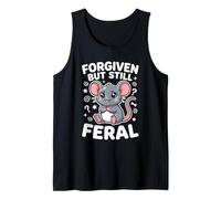 Gráfico Kawaii de Rata Forgiven But Still Feral Confident Camiseta sin Mangas
