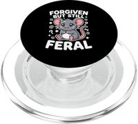 Gráfico Kawaii de Rata Forgiven But Still Feral Confident PopSockets PopGrip para MagSafe