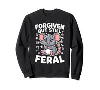 Gráfico Kawaii de Rata Forgiven But Still Feral Confident Sudadera