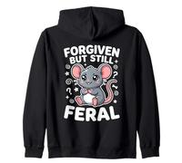 Gráfico Kawaii de Rata Forgiven But Still Feral Confident Sudadera con Capucha