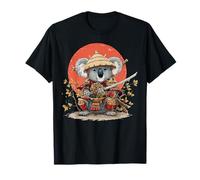 Gráfico Koala Warrior Puesta de Sol japonés Ukiyo-e Arte Camiseta