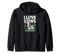Gráfico lindo de vaca I Love Cows Sudadera con Capucha
