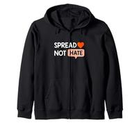 Gráfico Love Not Hate Coral en Color Coral Sudadera con Capucha
