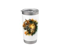 Gráfico majestuoso de Tiger Jungle Sunset Wildlife Vaso térmico de acero inoxidable de doble pared