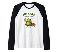 Gráfico Medieval irónico de Huzzah For The Pearls Frog Boba Tea Camiseta Manga Raglan
