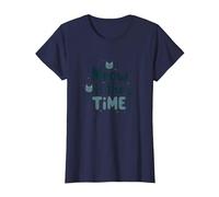 Gráfico Meow is The Time Cat Lover Camiseta, Mujer, Azul Marino, L