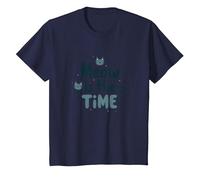 Gráfico Meow is The Time Cat Lover Camiseta, Niños, Azul Marino, 10 años