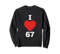 Gráfico Minimalista con números Retro en Forma de corazón 67, Estilo Pop Art Sudadera