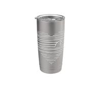 Gráfico minimalista de corazón y aleta de tiburón Vaso térmico de acero inoxidable de doble pared