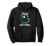 Gráfico Minimalista de Mapache Keep It Simple Sudadera con Capucha