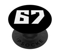 Gráfico Minimalista Simple con números Modernos y Deportivos de 67 PopSockets PopGrip Adhesivo