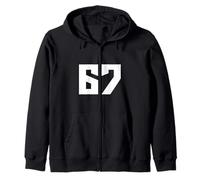 Gráfico Minimalista Simple con números Modernos y Deportivos de 67 Sudadera con Capucha