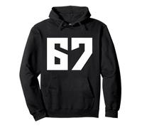 Gráfico Minimalista Simple con números Modernos y Deportivos de 67 Sudadera con Capucha