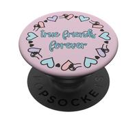 Gráfico Moderno True Friends Forever with Hands Over Hearts PopSockets PopGrip Adhesivo