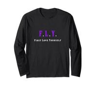 Gráfico Morado First Love Yourself en Color Morado Manga Larga