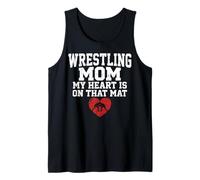 Gráfico My Heart Is On That Mat Wrestling Mom Camiseta sin Mangas