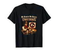 Gráfico My Ranch My Rules Unicorns Western Wrangler Camiseta