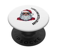 Gráfico navideño Divertido de Papá Noel con Texto «I Love a Man with a Beard» PopSockets PopGrip Adhesivo