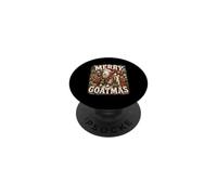 Gráfico navideño Retro de Farm Goat Merry Goatmas PopSockets PopGrip Adhesivo