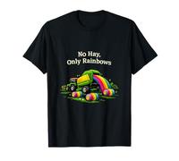 Gráfico No Hay Only Rainbows Unicorn Wrangler Farm Camiseta