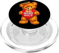 Gráfico No More Nice Grumpy Fuzzy Bear Angel Heart PopSockets PopGrip para MagSafe