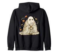 Gráfico otoñal Vintage y Acogedor de Ghost Pumpkin Spice Latte Sudadera con Capucha