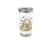 Gráfico otoñal vintage y acogedor de Ghost Pumpkin Spice Latte Vaso térmico de acero inoxidable de doble pared