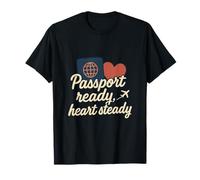 Gráfico Passport Ready Heart Steady Wanderlust Camiseta
