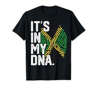 Gráfico patriótico con Huella Digital de la Bandera de Jamaica Roots Camiseta