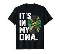 Gráfico patriótico con Huella Digital de la Bandera de Jamaica Roots Camiseta