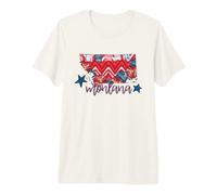 Gráfico patriótico del Estado Floral de Montana Camiseta Premium
