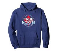 Gráfico patriótico Fuerte y Libre de Canadá True North Sudadera con Capucha, Unisex para Adultos, Azul Marino, XL