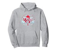 Gráfico patriótico Fuerte y Libre de Canadá True North Sudadera con Capucha, Unisex para Adultos, Gris Jaspeado, XXL