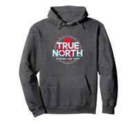 Gráfico patriótico Fuerte y Libre de Canadá True North Sudadera con Capucha, Unisex para Adultos, Jaspeado Oscuro, XL