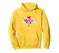 Gráfico patriótico Fuerte y Libre de Canadá True North Sudadera con Capucha, Unisex para Adultos, Limón, M