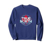 Gráfico patriótico Fuerte y Libre de Canadá True North Sudadera, Unisex para Adultos, Azul Marino, L
