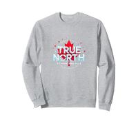 Gráfico patriótico Fuerte y Libre de Canadá True North Sudadera, Unisex para Adultos, Gris Jaspeado, L
