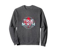 Gráfico patriótico Fuerte y Libre de Canadá True North Sudadera, Unisex para Adultos, Jaspeado Oscuro, M